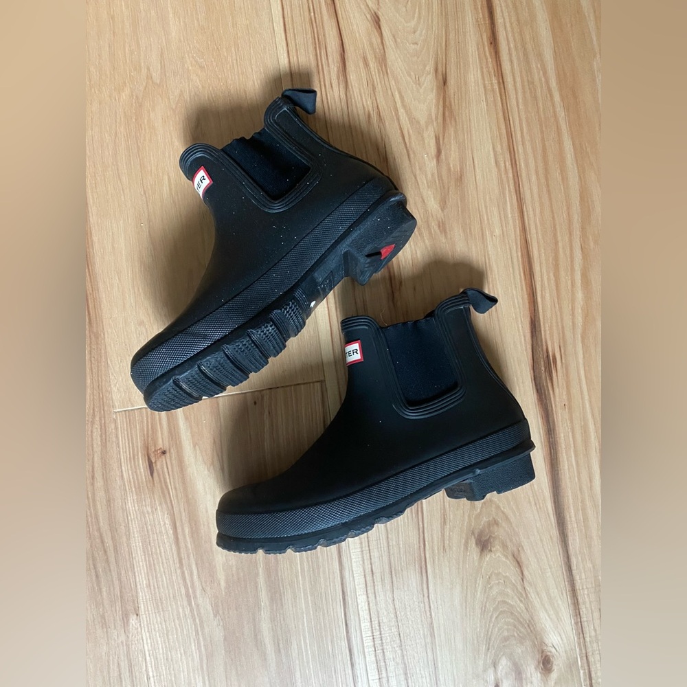 Hunter Boots Short Ankle Rain Boots Black size 9